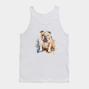 Bulldog Watercolor Style Tank Top